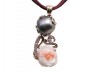 Ciondolo in Argento 925 corallo perla cristalli