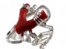 Anello con ramo di corallo , argento 925