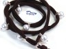 Bracciale in tessuto, Argento 925 e perle