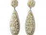 Orecchini Argento 925 con bianco avorio inciso
