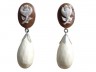 Orecchini argento 925 con cammeo e bianco avorio