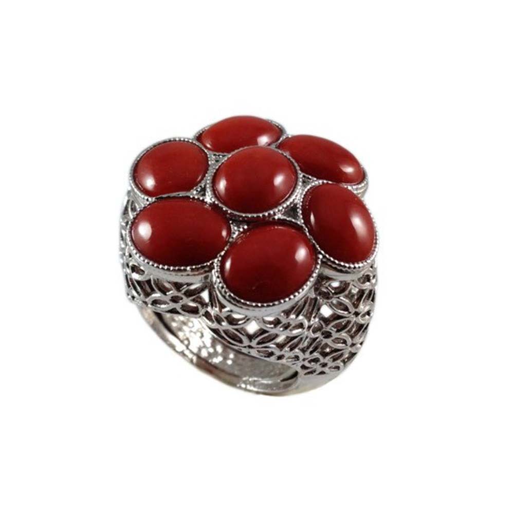 Anello in Argento 925 con spole di corallo