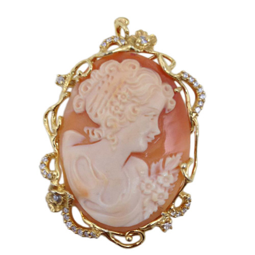 Cammeo ciondolo Argento con cristalli