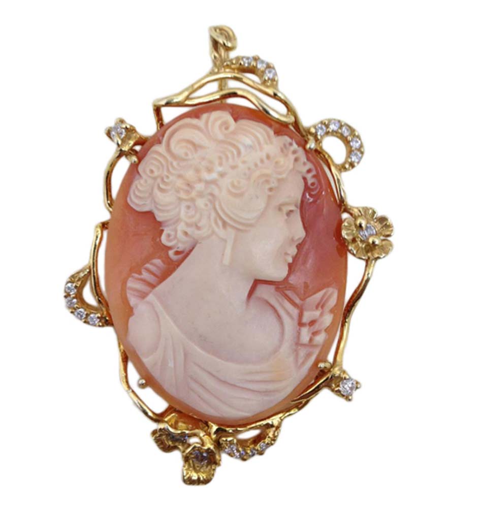 Cammeo ciondolo Argento con cristalli