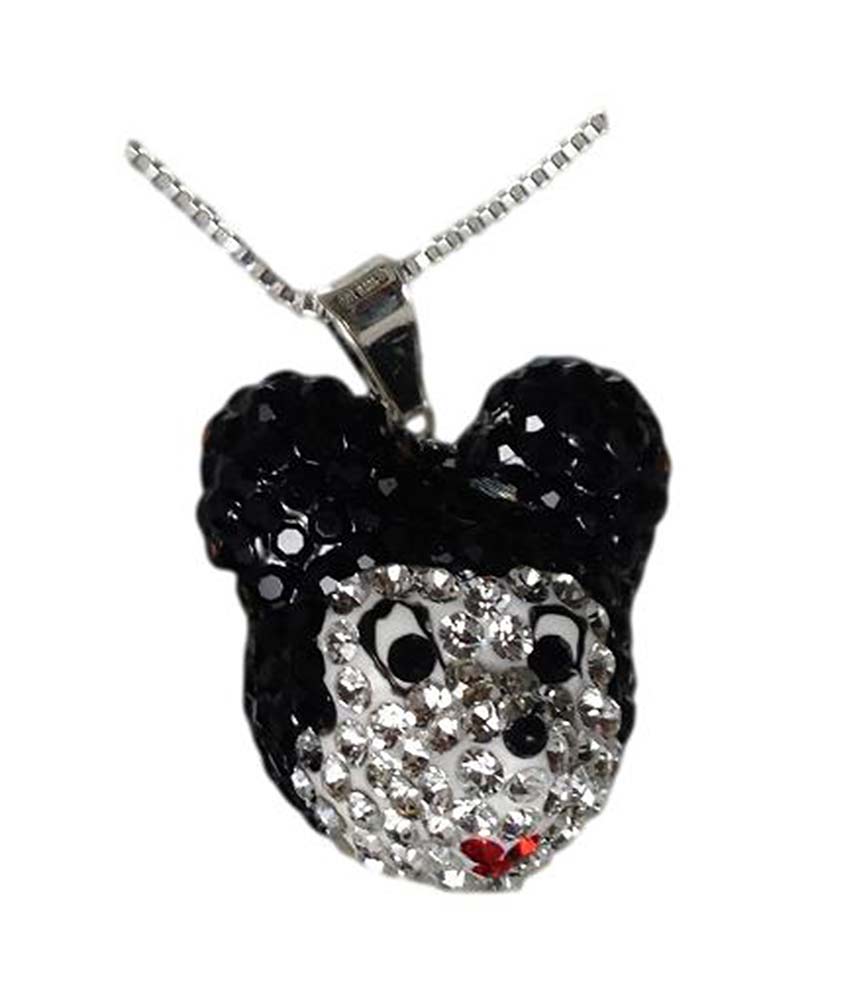 Collana in Argento topolino con cristalli colorati